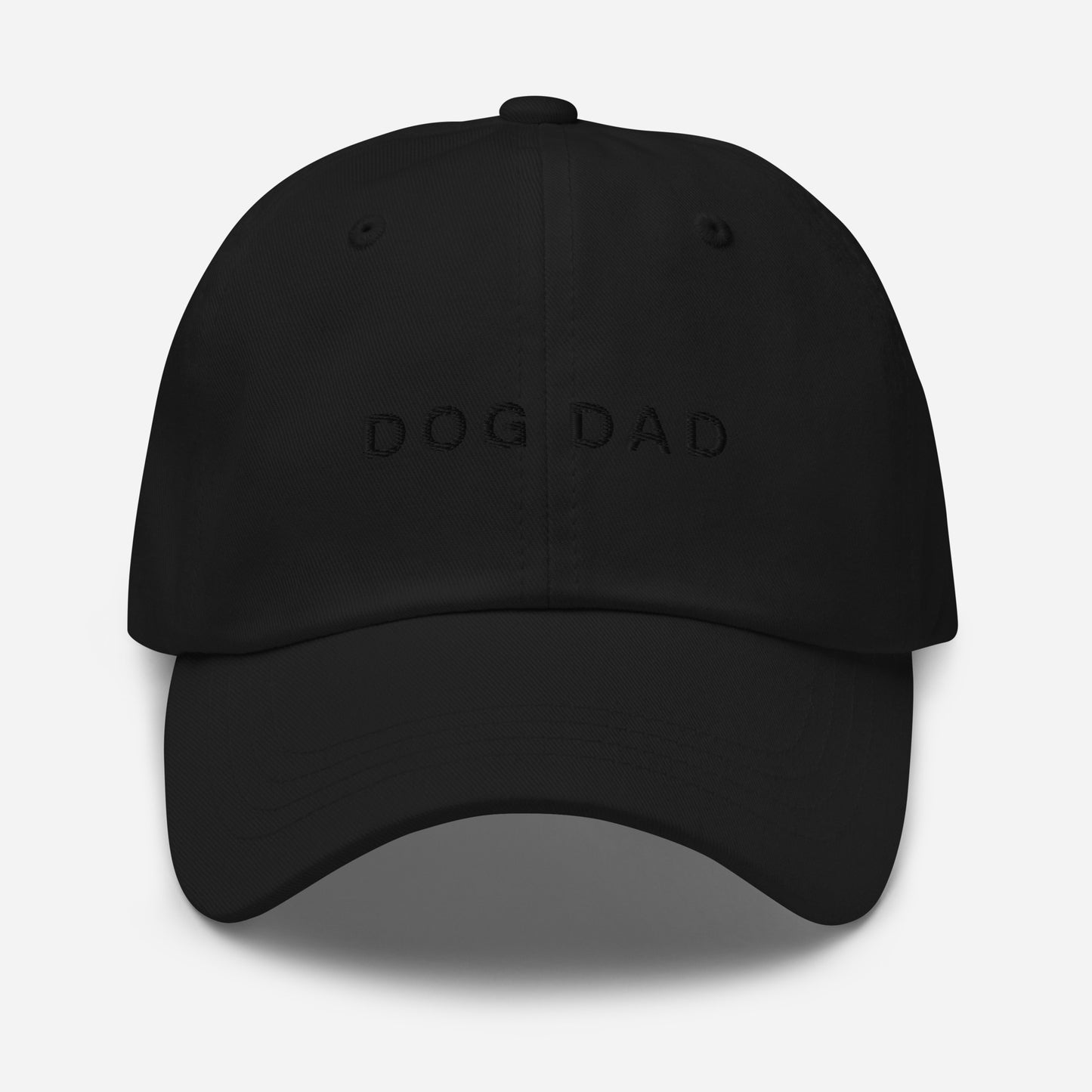 Dog Dad Black Embroidered Baseball Hat