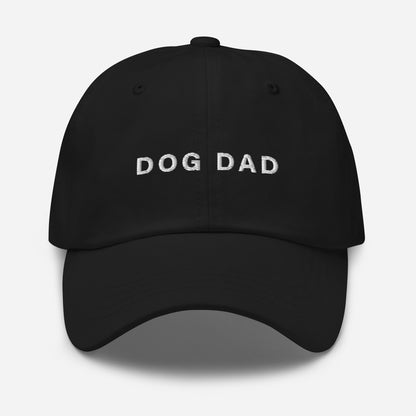 Dog Dad White Embroidered Baseball Hat