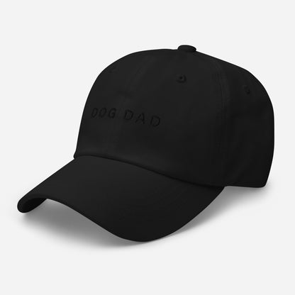 Dog Dad Black Embroidered Baseball Hat