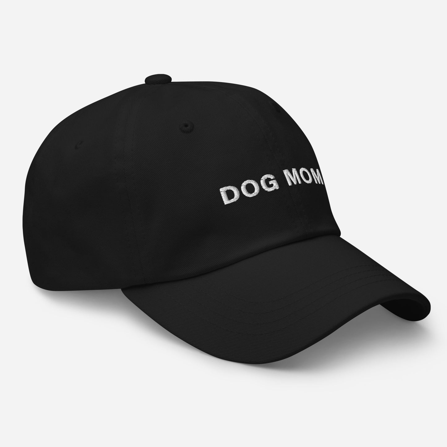 Dog Mom White Embroidered Baseball Hat