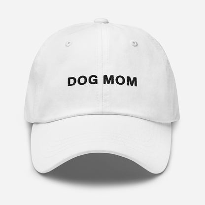 Dog Mom Black Embroidered Baseball Hat