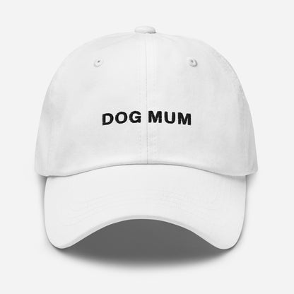 Dog Mum Black Embroidered Baseball Hat