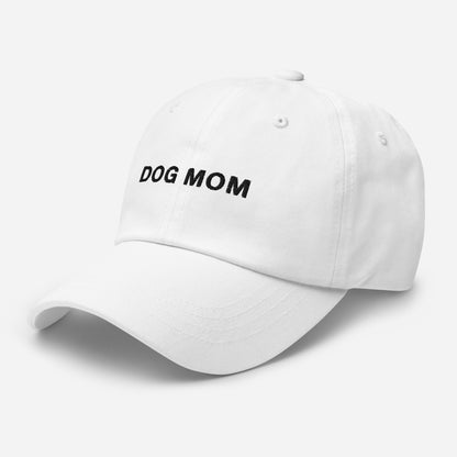 Dog Mom Black Embroidered Baseball Hat