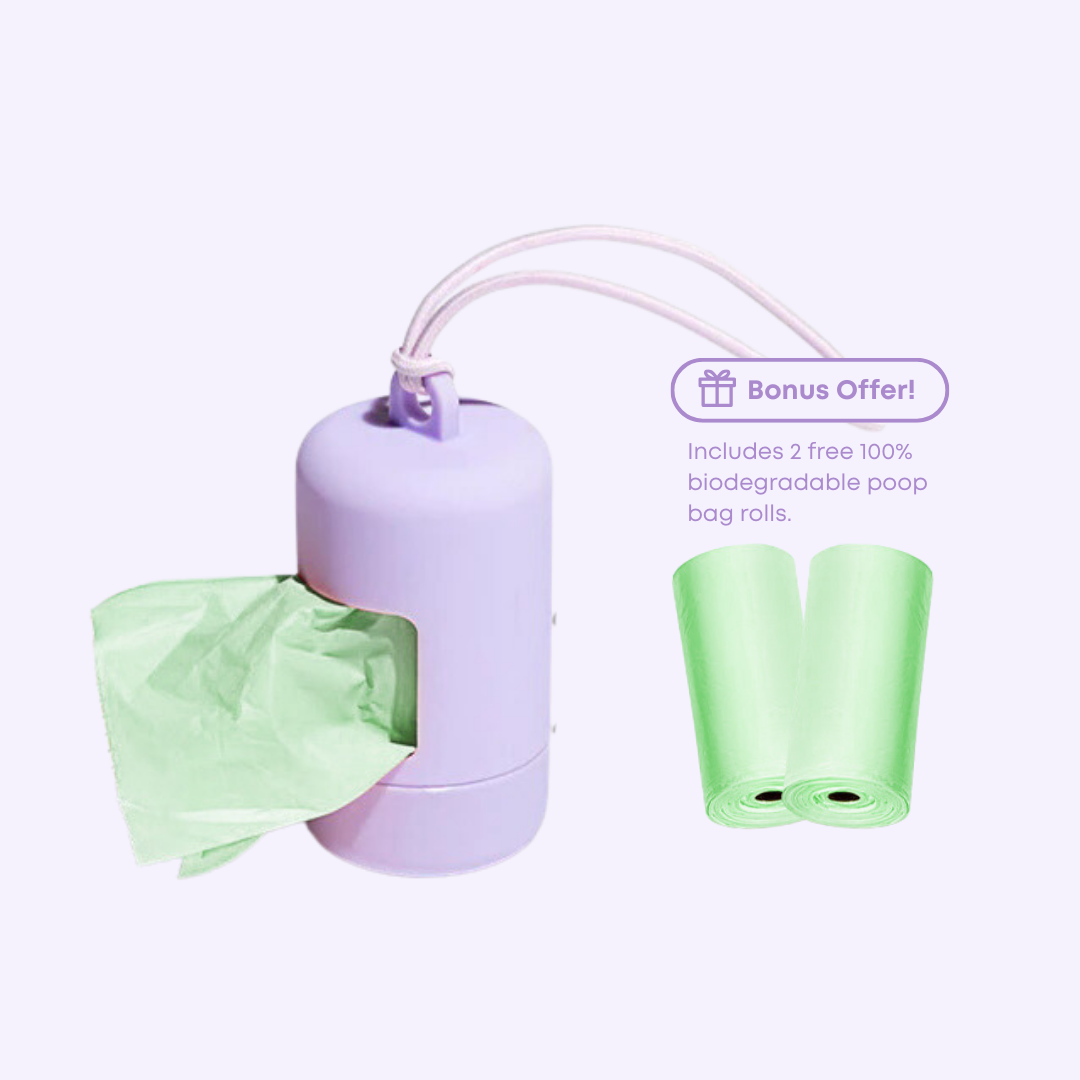 lavender purple dog poop bag holder