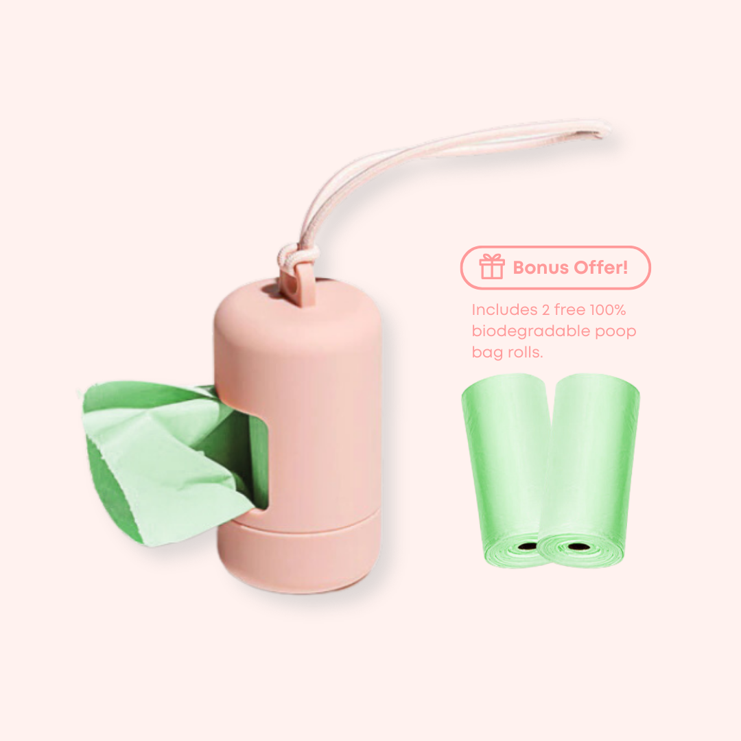 light pink poop bag holder