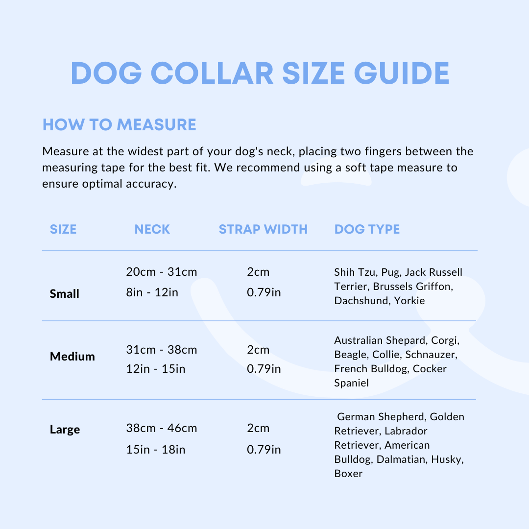 waterproof dog collar size guide