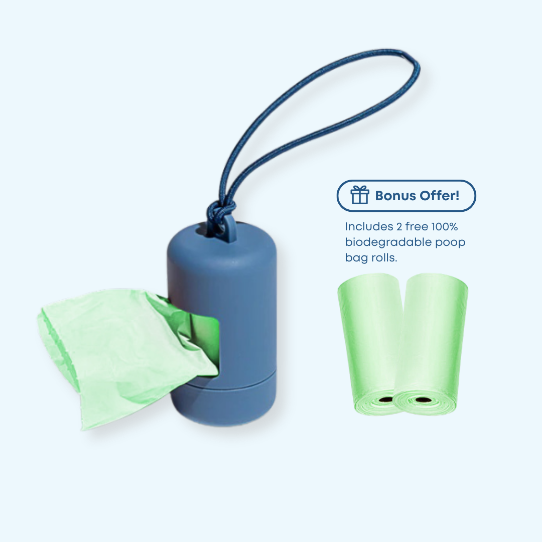 waste bag holder for dogs in navy blue