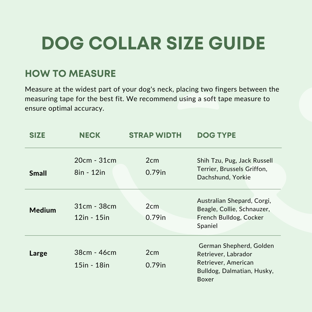 dog collar size chart