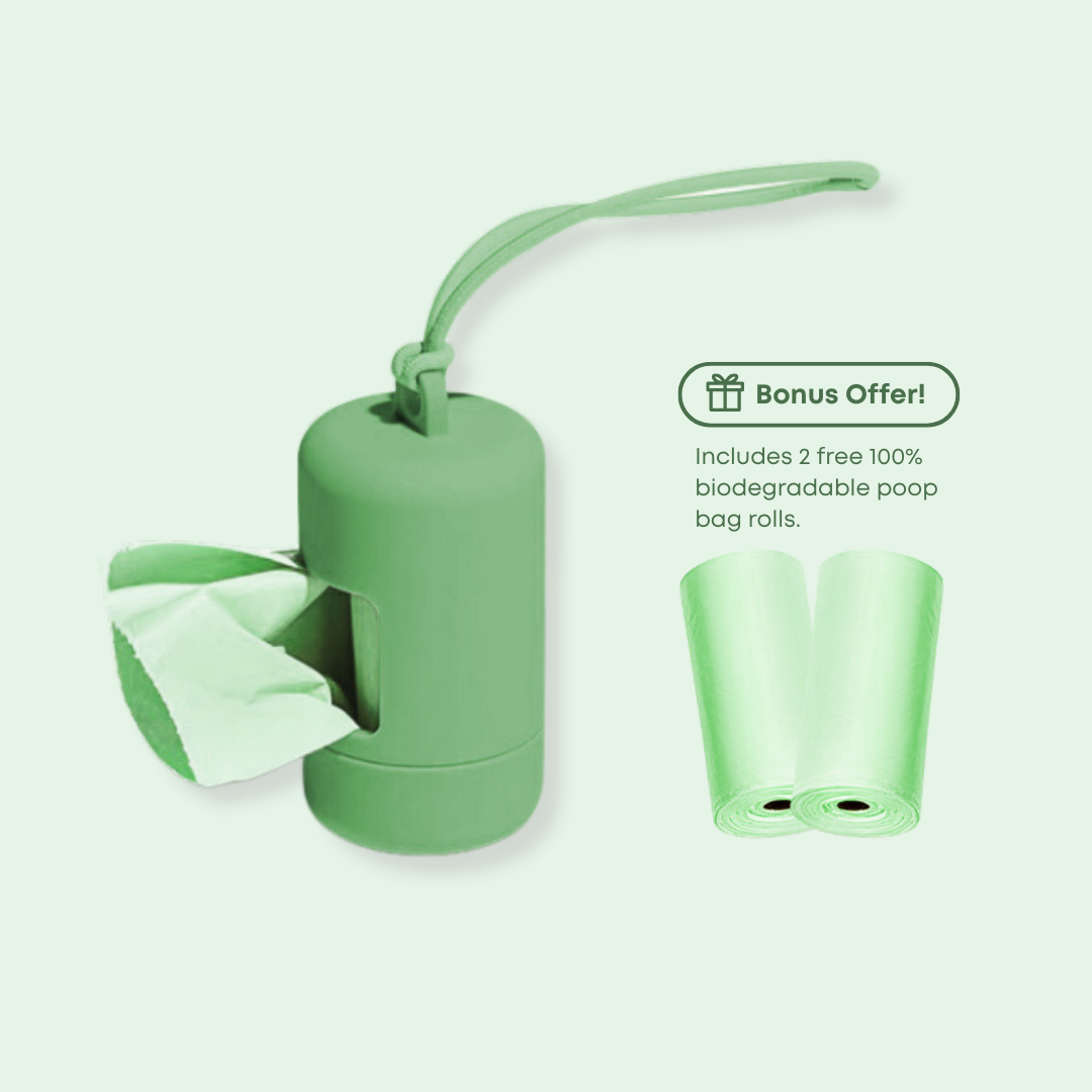 waterproof green poop bag holder