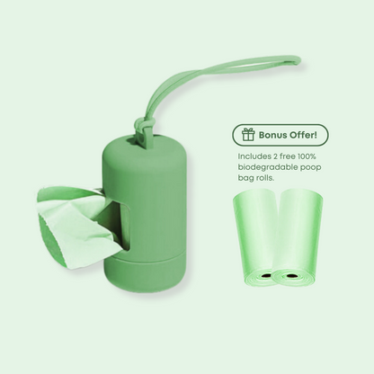 waterproof green poop bag holder